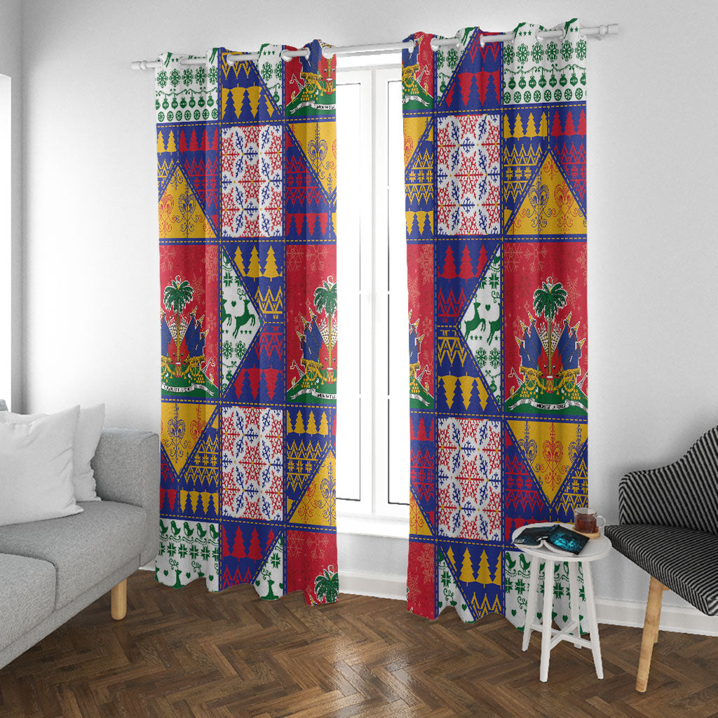 Haiti Christmas Window Curtain Patchwork Style