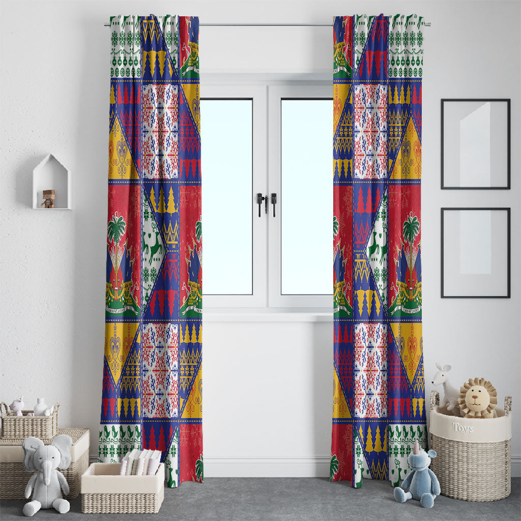 Haiti Christmas Window Curtain Patchwork Style