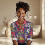 Haiti Christmas Women Casual Shirt Patchwork Style