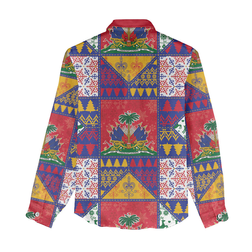 Haiti Christmas Women Casual Shirt Patchwork Style
