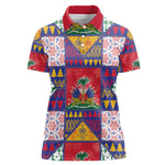 Haiti Christmas Women Polo Shirt Patchwork Style