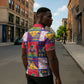 Haiti Christmas Zipper Polo Shirt Patchwork Style