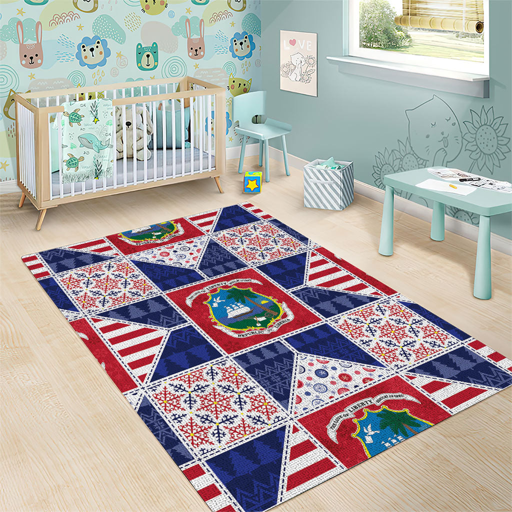Liberia Christmas Area Rug Patchwork Style