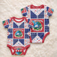 Liberia Christmas Baby Onesie Patchwork Style