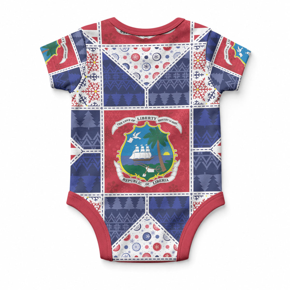 Liberia Christmas Baby Onesie Patchwork Style