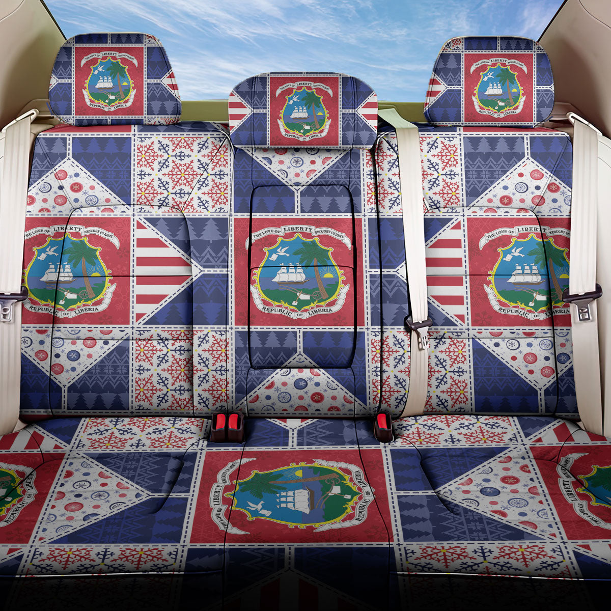 Liberia Christmas Back Car Seat Cover Patchwork Style