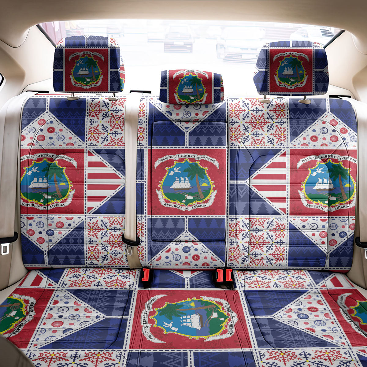 Liberia Christmas Back Car Seat Cover Patchwork Style