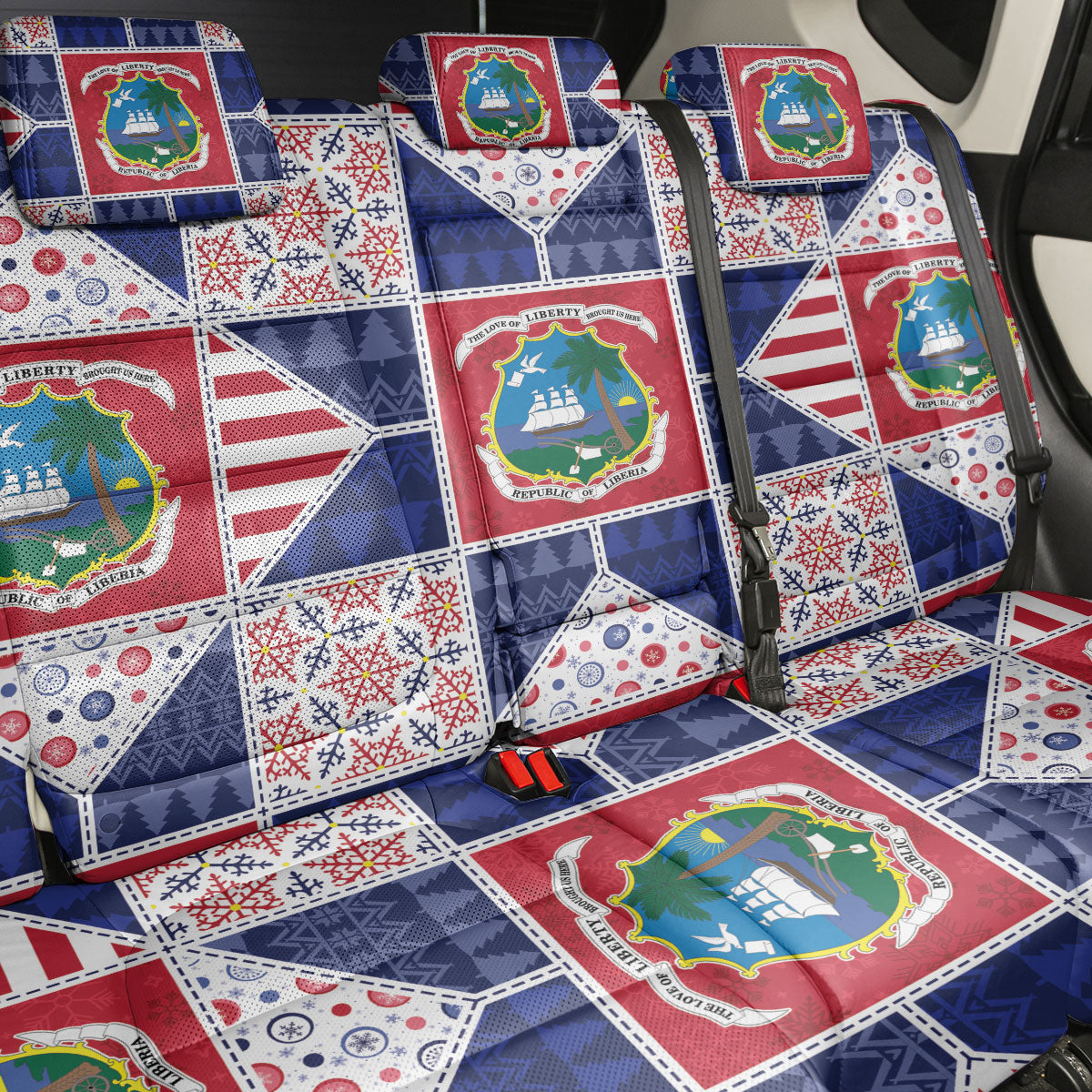 Liberia Christmas Back Car Seat Cover Patchwork Style