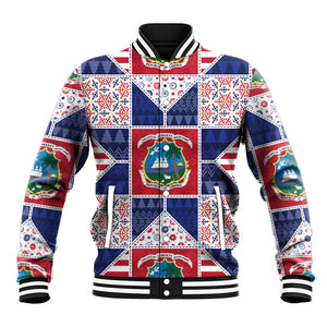 Liberia Christmas Baseball Jacket Patchwork Style