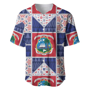 Liberia Christmas Baseball Jersey Patchwork Style