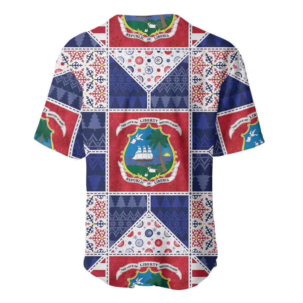 Liberia Christmas Baseball Jersey Patchwork Style