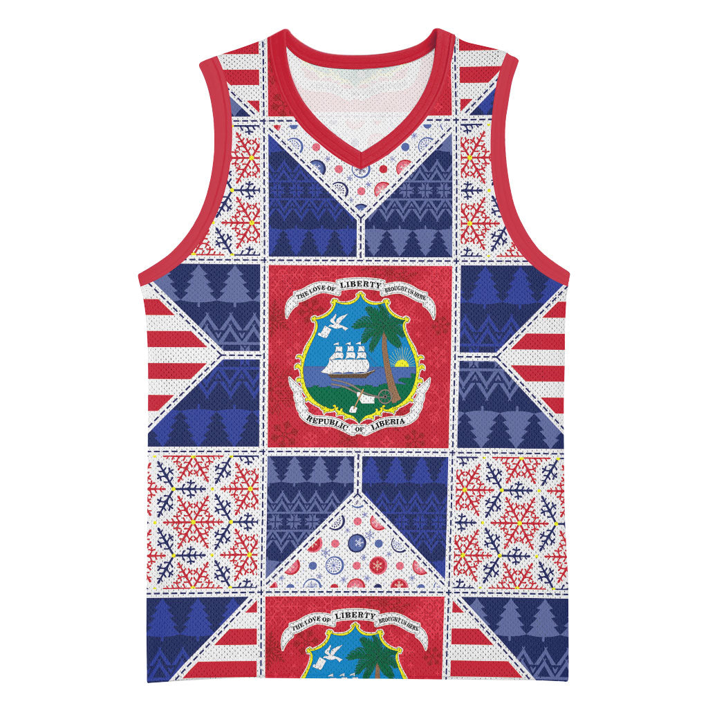 Liberia Christmas Basketball Jersey Patchwork Style