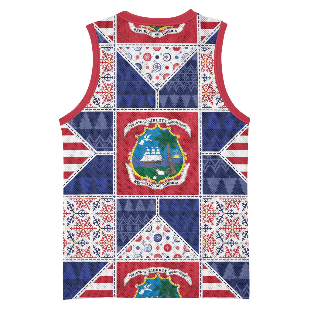 Liberia Christmas Basketball Jersey Patchwork Style