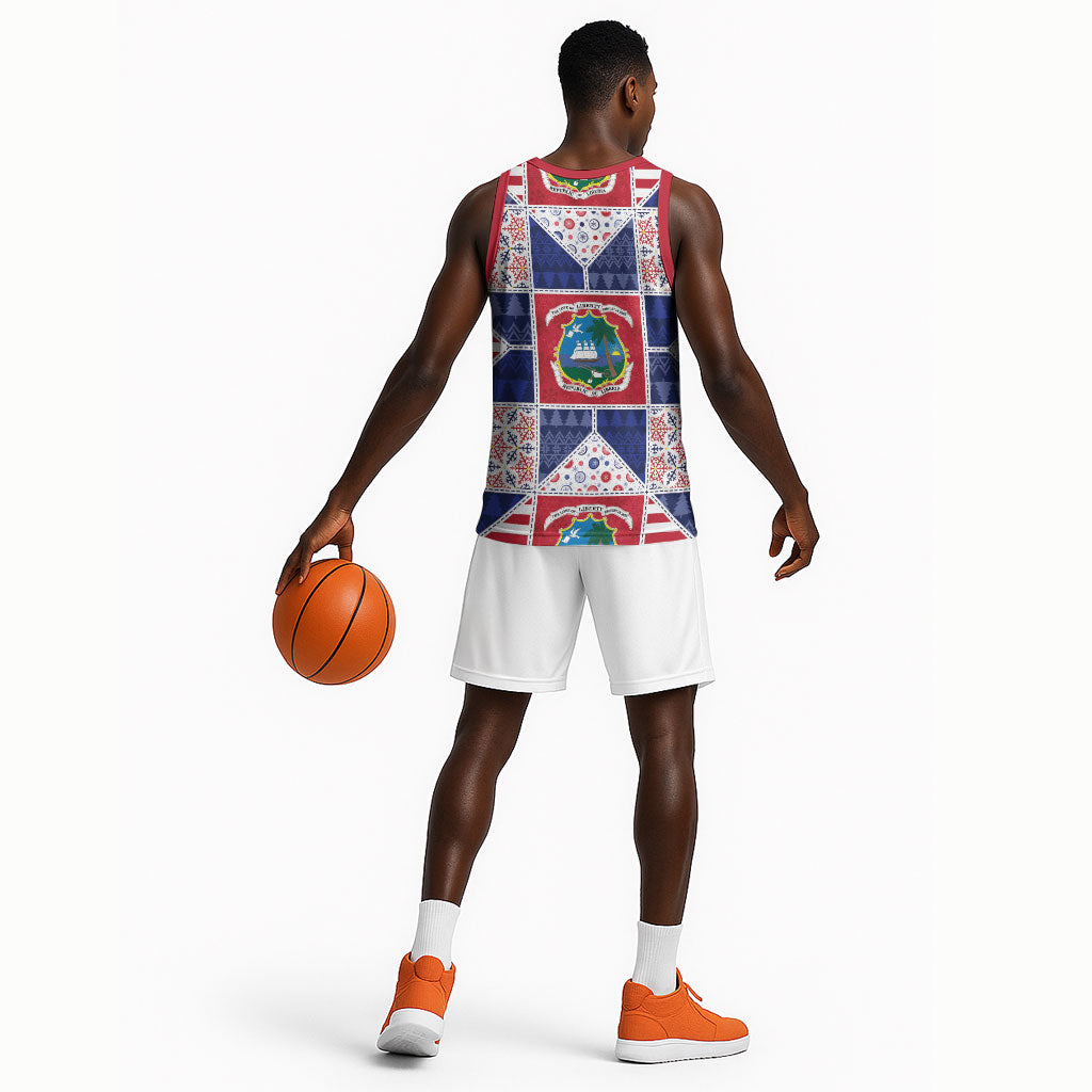 Liberia Christmas Basketball Jersey Patchwork Style