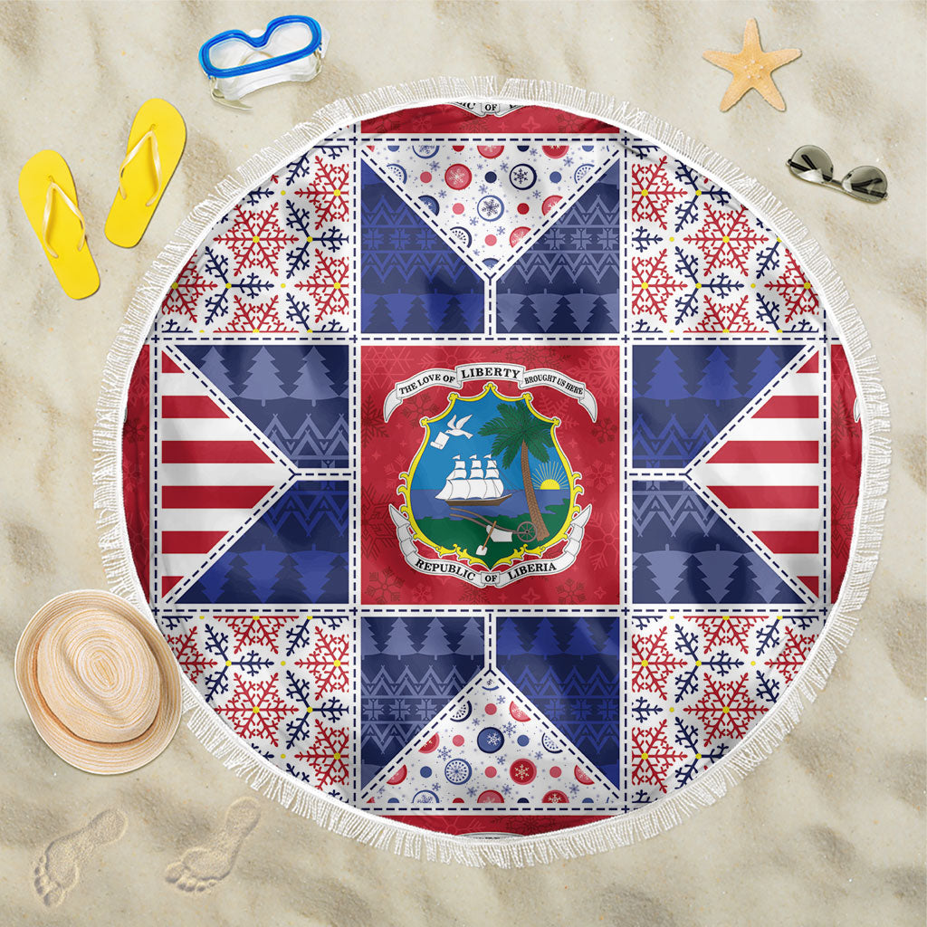 Liberia Christmas Beach Blanket Patchwork Style