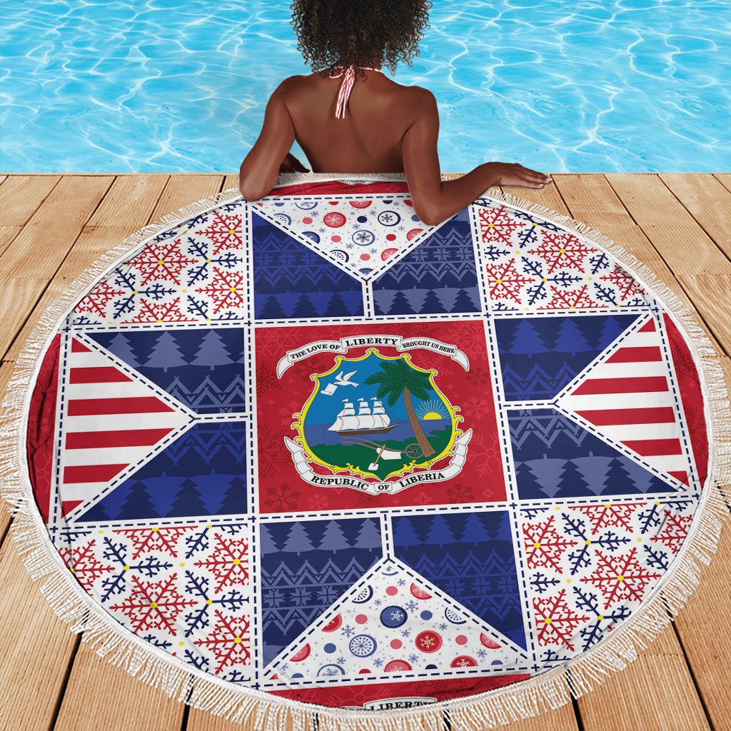 Liberia Christmas Beach Blanket Patchwork Style