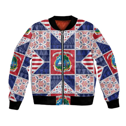 Liberia Christmas Bomber Jacket Patchwork Style