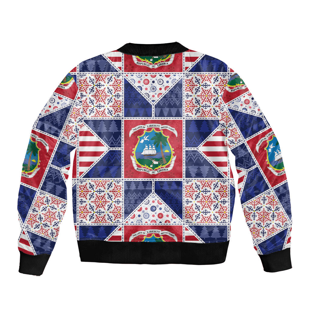 Liberia Christmas Bomber Jacket Patchwork Style