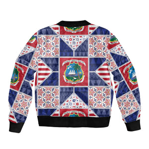 Liberia Christmas Bomber Jacket Patchwork Style