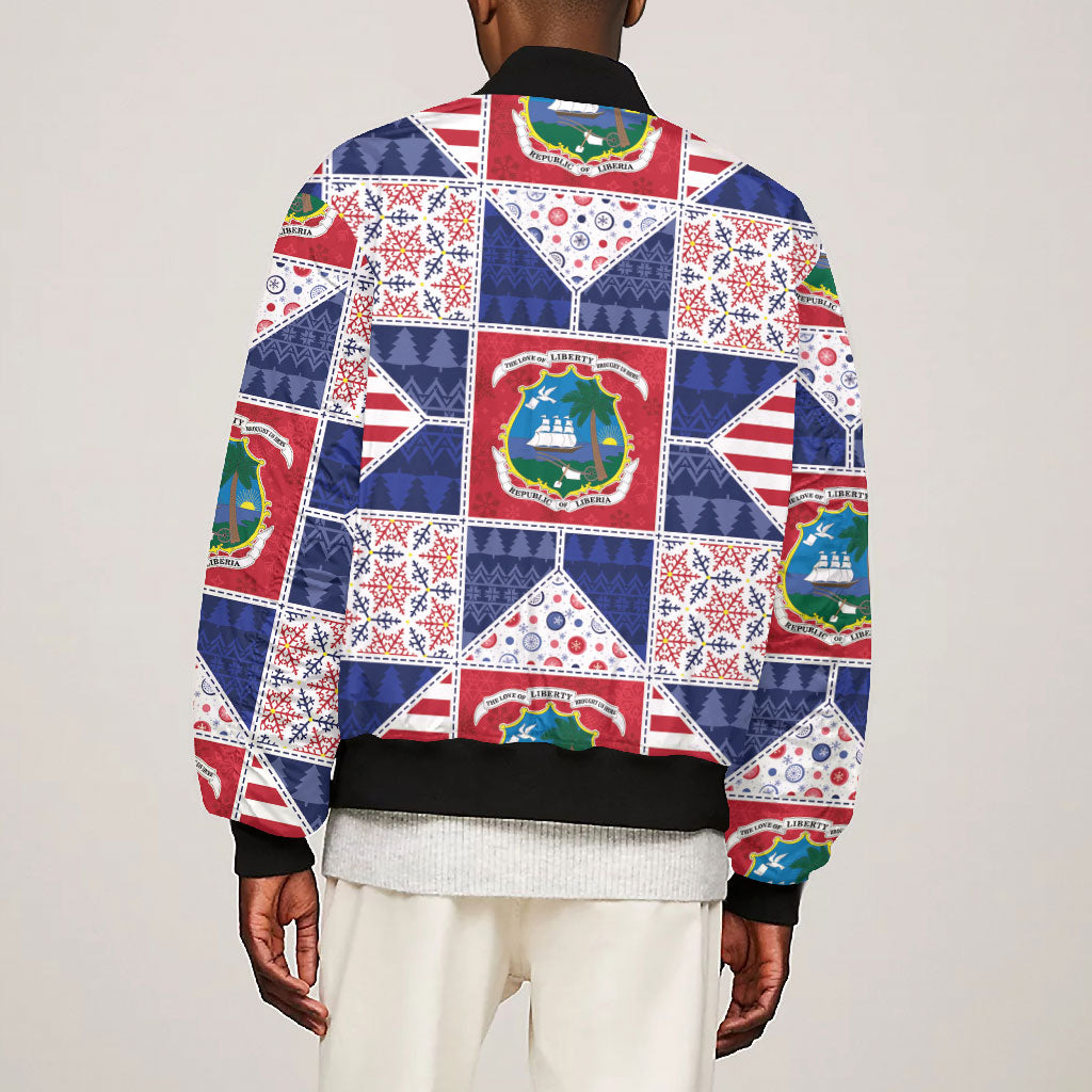 Liberia Christmas Bomber Jacket Patchwork Style