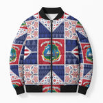 Liberia Christmas Bomber Puffer Jacket Patchwork Style