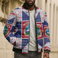 Liberia Christmas Bomber Puffer Jacket Patchwork Style