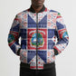 Liberia Christmas Bomber Puffer Jacket Patchwork Style