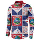 Liberia Christmas Button Sweatshirt Patchwork Style