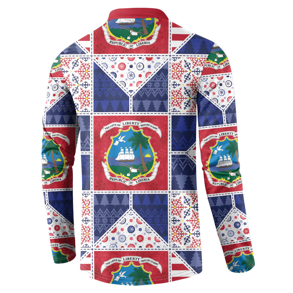 Liberia Christmas Button Sweatshirt Patchwork Style