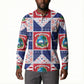 Liberia Christmas Button Sweatshirt Patchwork Style
