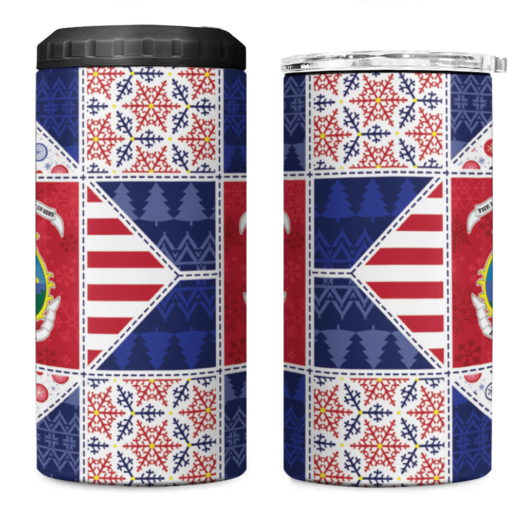 Liberia Christmas 4 in 1 Can Cooler Tumbler Patchwork Style