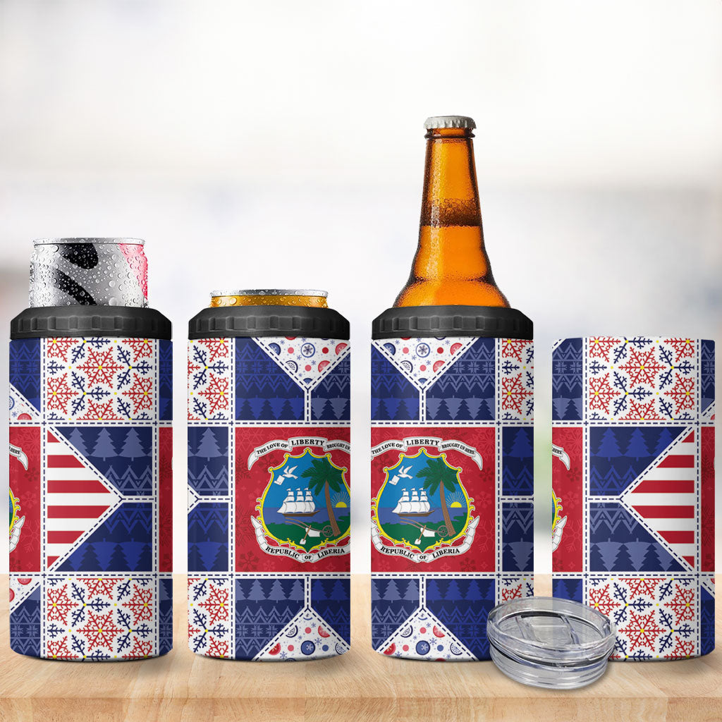 Liberia Christmas 4 in 1 Can Cooler Tumbler Patchwork Style