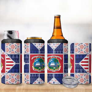Liberia Christmas 4 in 1 Can Cooler Tumbler Patchwork Style