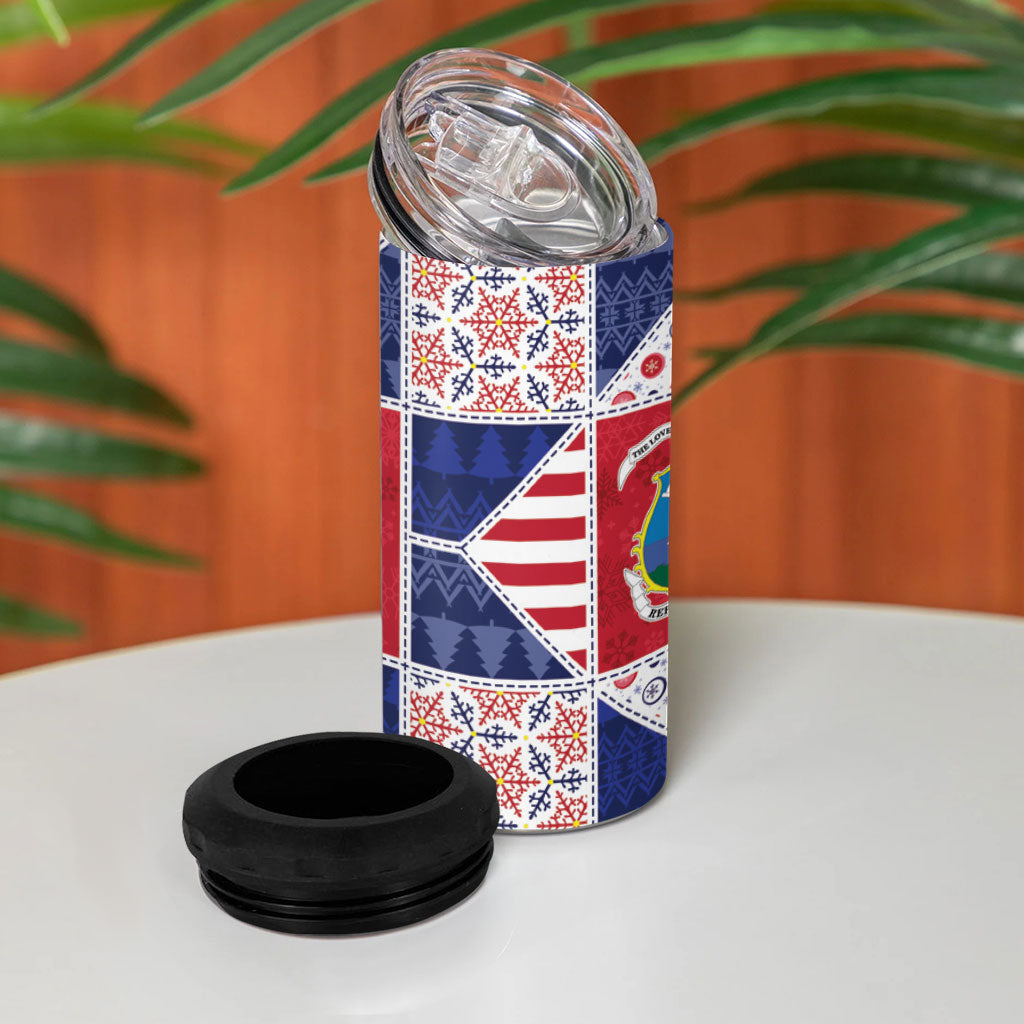 Liberia Christmas 4 in 1 Can Cooler Tumbler Patchwork Style