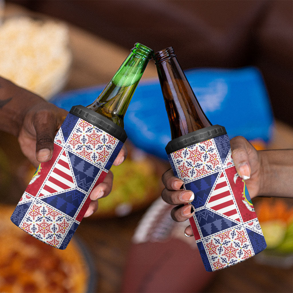 Liberia Christmas 4 in 1 Can Cooler Tumbler Patchwork Style