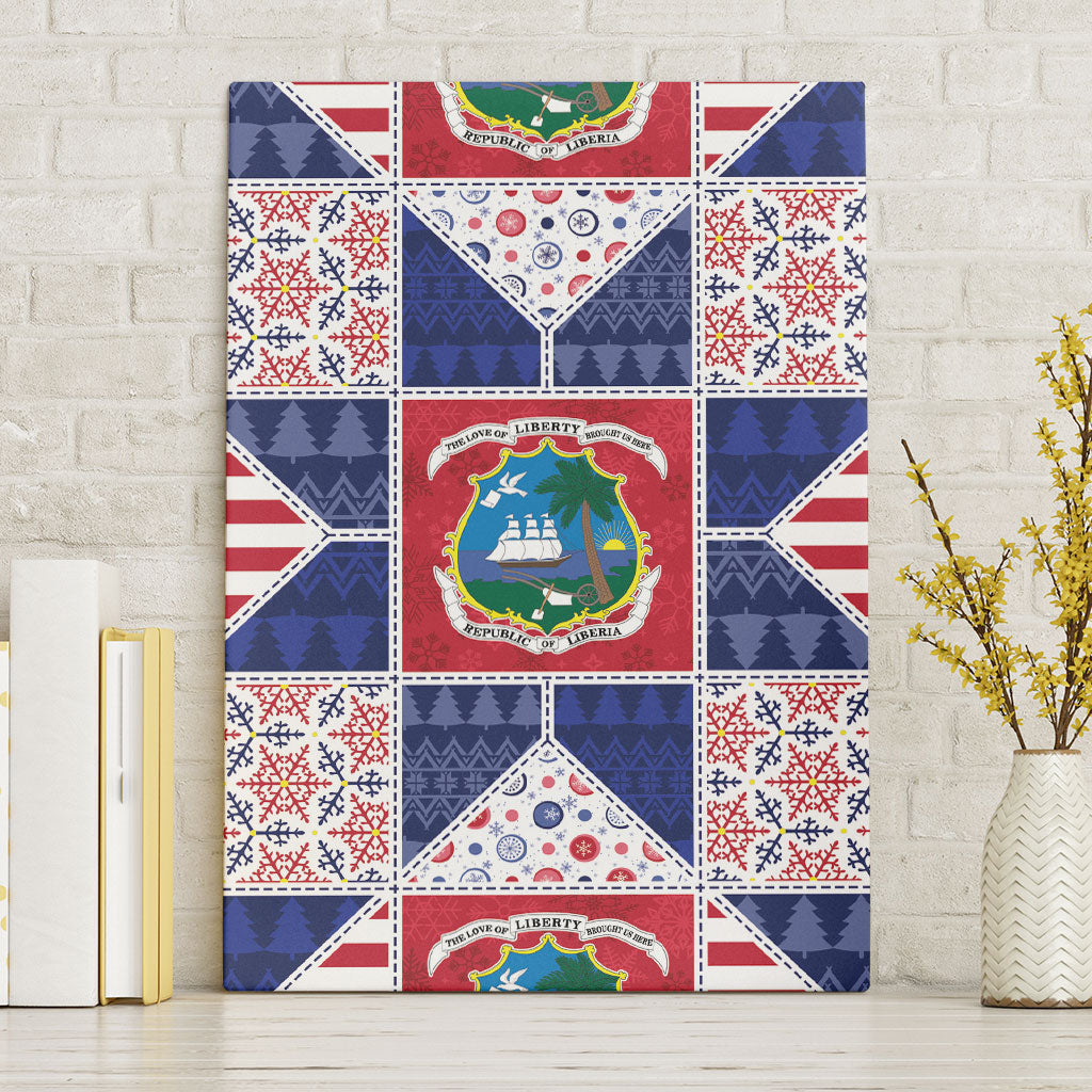 Liberia Christmas Canvas Wall Art Patchwork Style
