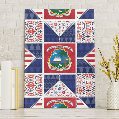 Liberia Christmas Canvas Wall Art Patchwork Style