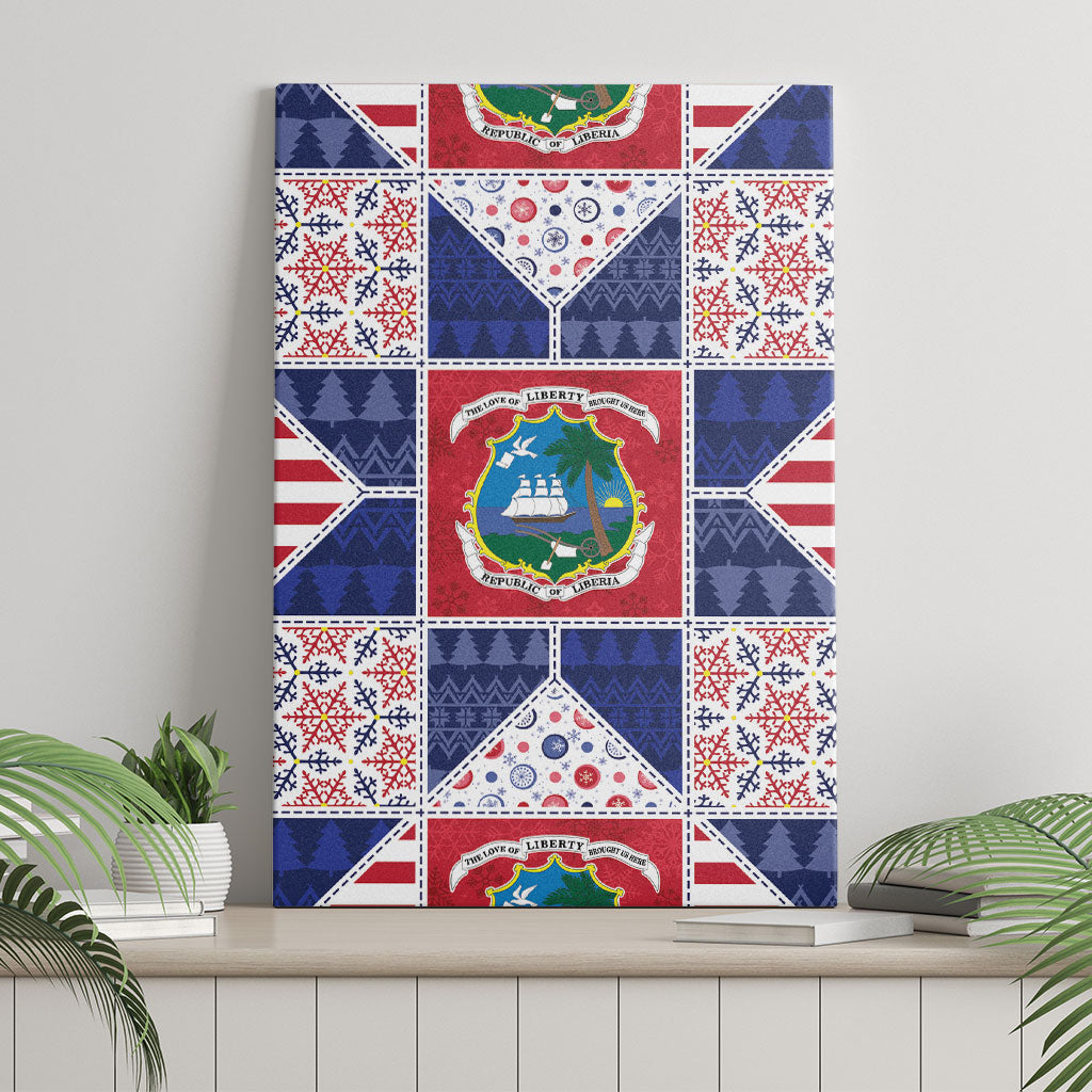Liberia Christmas Canvas Wall Art Patchwork Style