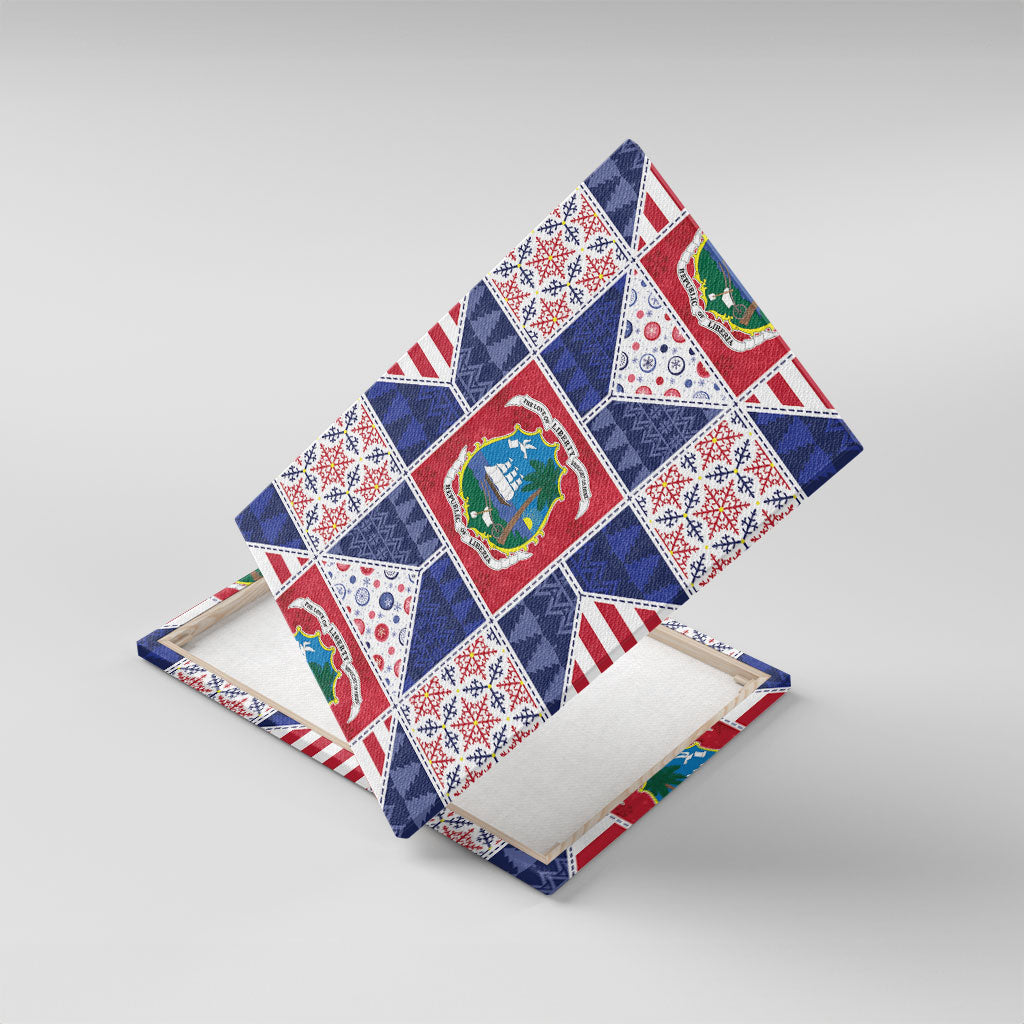 Liberia Christmas Canvas Wall Art Patchwork Style