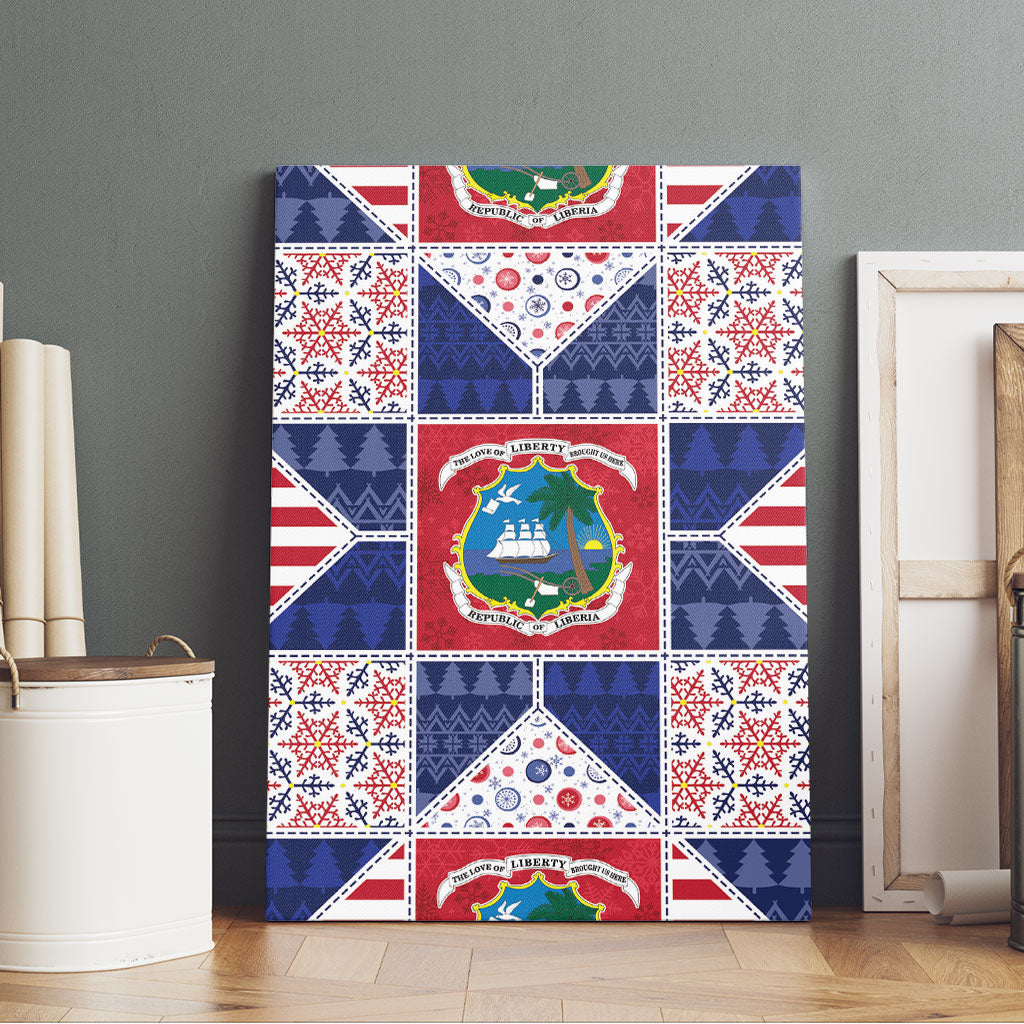 Liberia Christmas Canvas Wall Art Patchwork Style