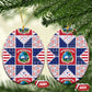 Liberia Christmas Ceramic Ornament Patchwork Style