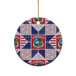Liberia Christmas Ceramic Ornament Patchwork Style