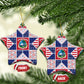 Liberia Christmas Ceramic Ornament Patchwork Style