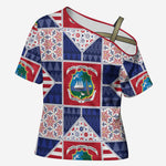 Liberia Christmas Cross Shoulder Shirt Patchwork Style