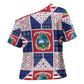 Liberia Christmas Cross Shoulder Shirt Patchwork Style