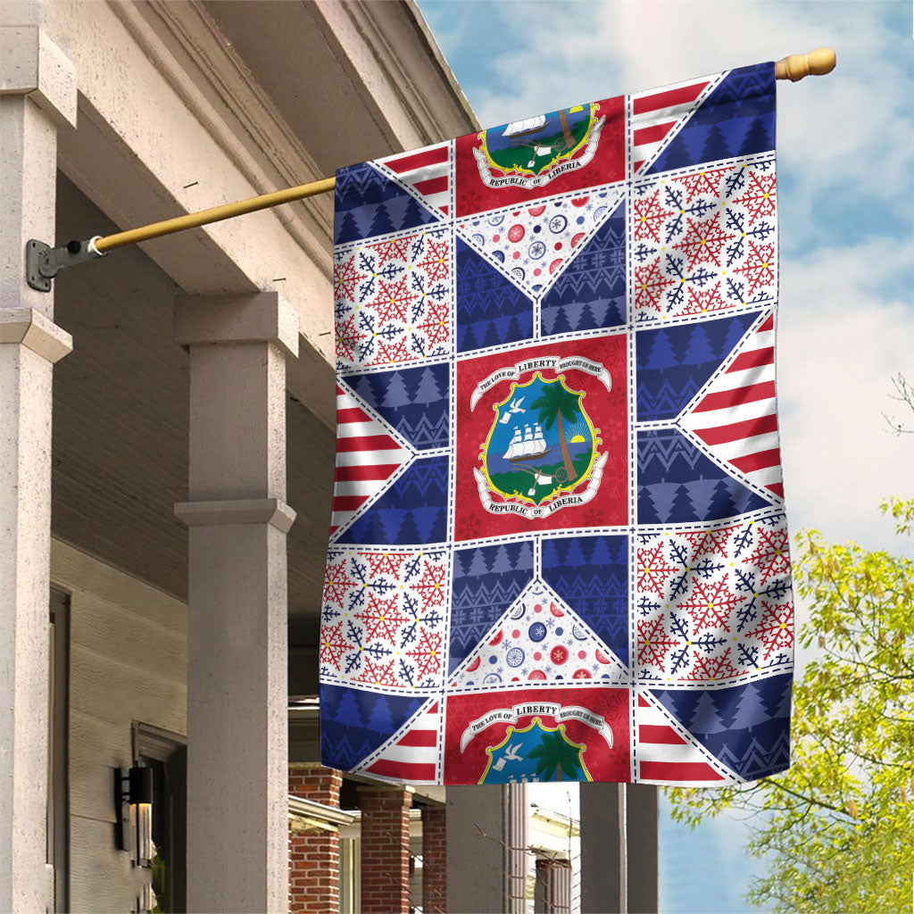 Liberia Christmas Garden Flag Patchwork Style