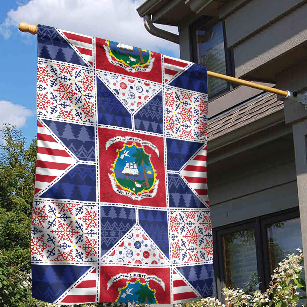 Liberia Christmas Garden Flag Patchwork Style