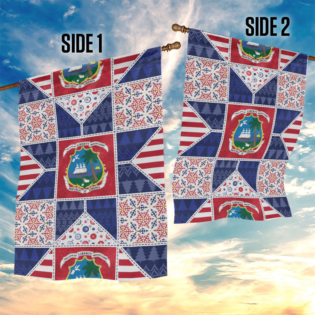 Liberia Christmas Garden Flag Patchwork Style