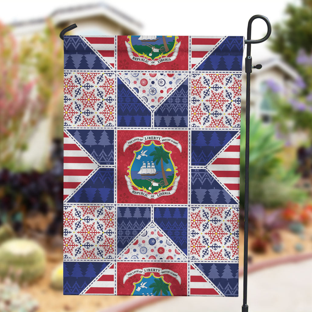 Liberia Christmas Garden Flag Patchwork Style