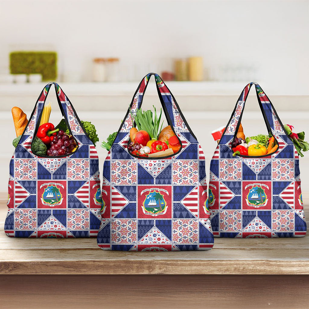 Liberia Christmas Grocery Bag Patchwork Style